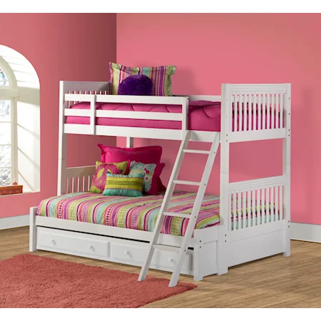 Twin over Full Bunk Bed with Storage Drawer